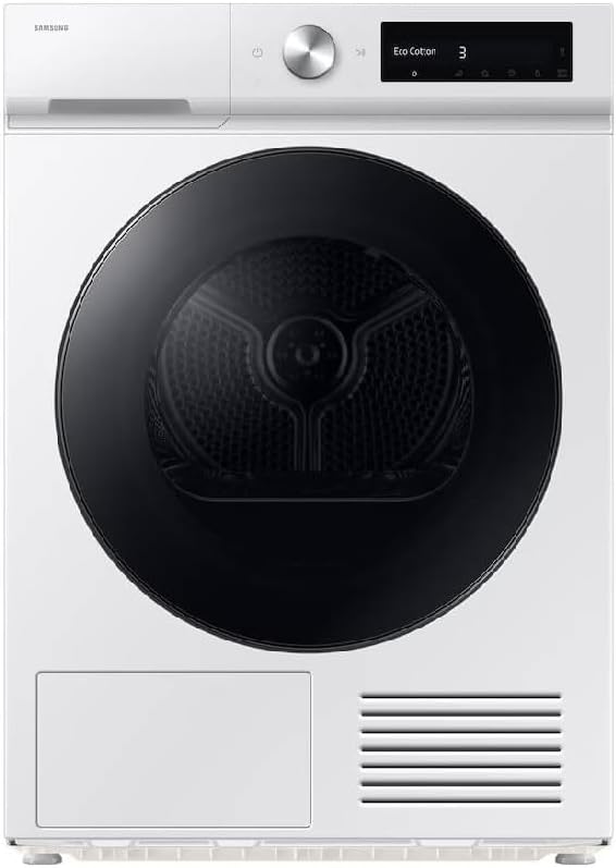 Samsung Wärmepumpentrockner, 60 x 85 x 60 cm, 9 kg, Weiss, Bespoke AI DV90DB7845GW/U3 Wäschetrockner, WLAN, Quick Drive