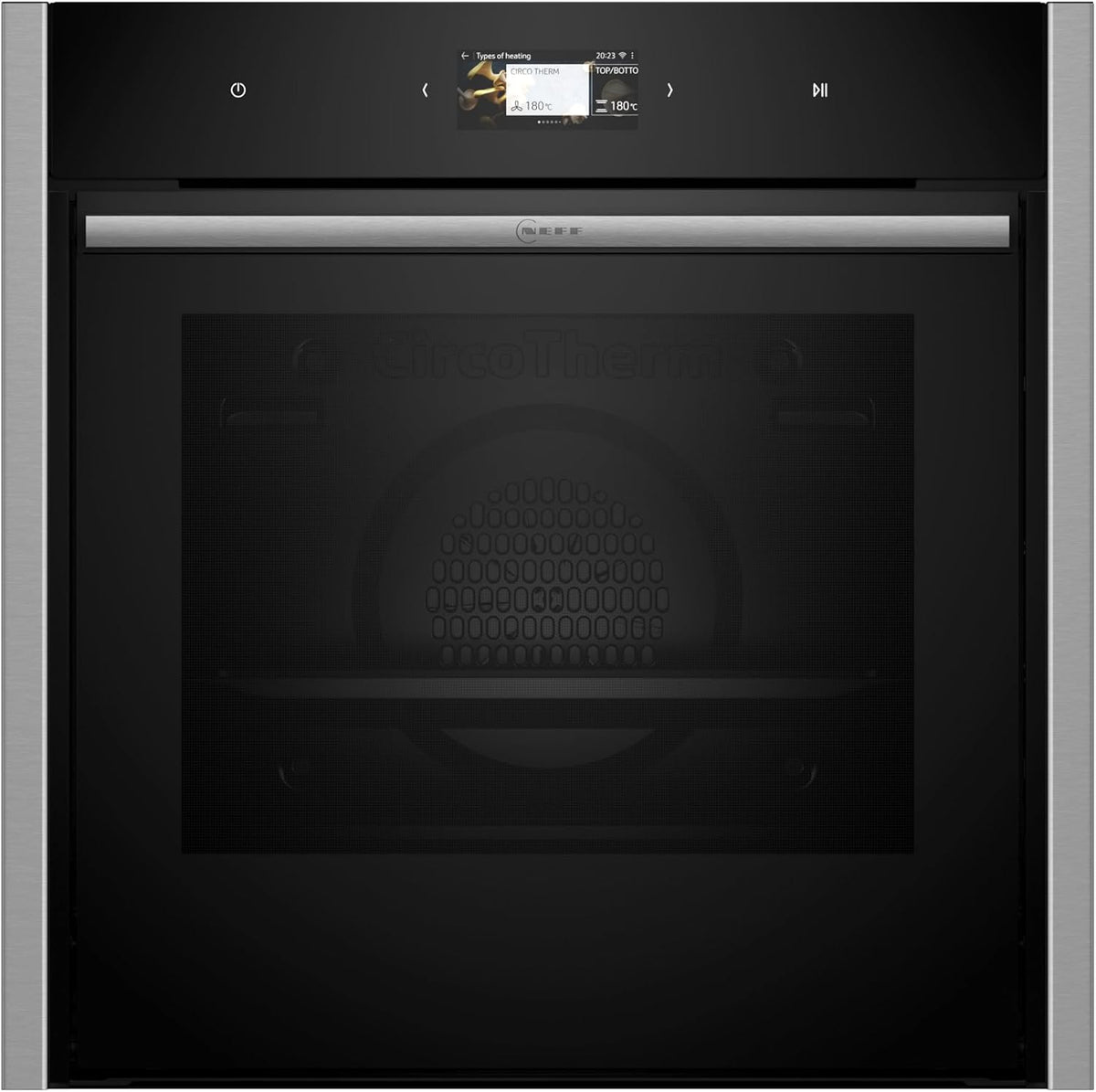 Neff Dunstabzugshaube, 60 x 60 cm, Schwarz/Edelstahl, B64CS71N0, N 90, Einbau-Backofen, Integrierbarer Backofen