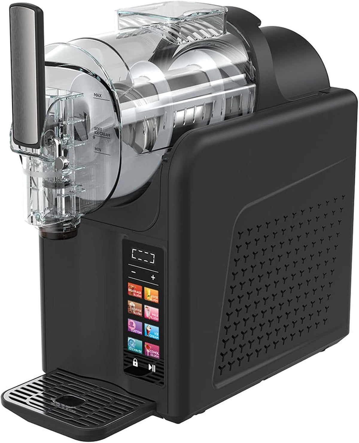 CGLYYDS Eismaschine, 39,8 × 19 × 40,7 cm, 2,0 l / 68 oz, 185 W, Schwarz, Slush-EIS-Maschine, Kaltgetränkemaschine