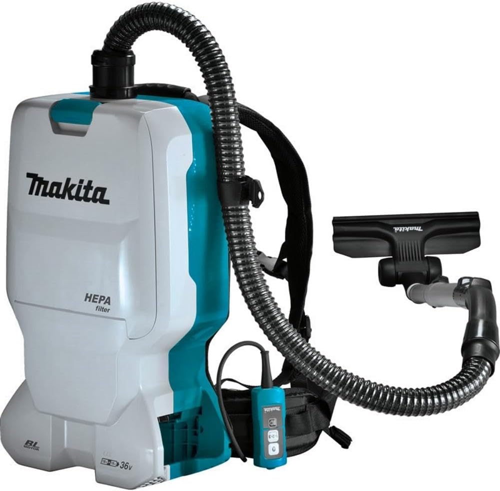 Makita Staubsauger, Schwarz, Akku-Rucksackstaubsauger DVC660Z 2x18 V (ohne Akku, ohne Ladegerät)