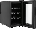 wanwanper Weinkühlschrank, 25.8x50.2x46.5 cm, 23 L/6.08gal, 55 W, HIPS, kaltgewalztes Blech, Glas, Schwarz