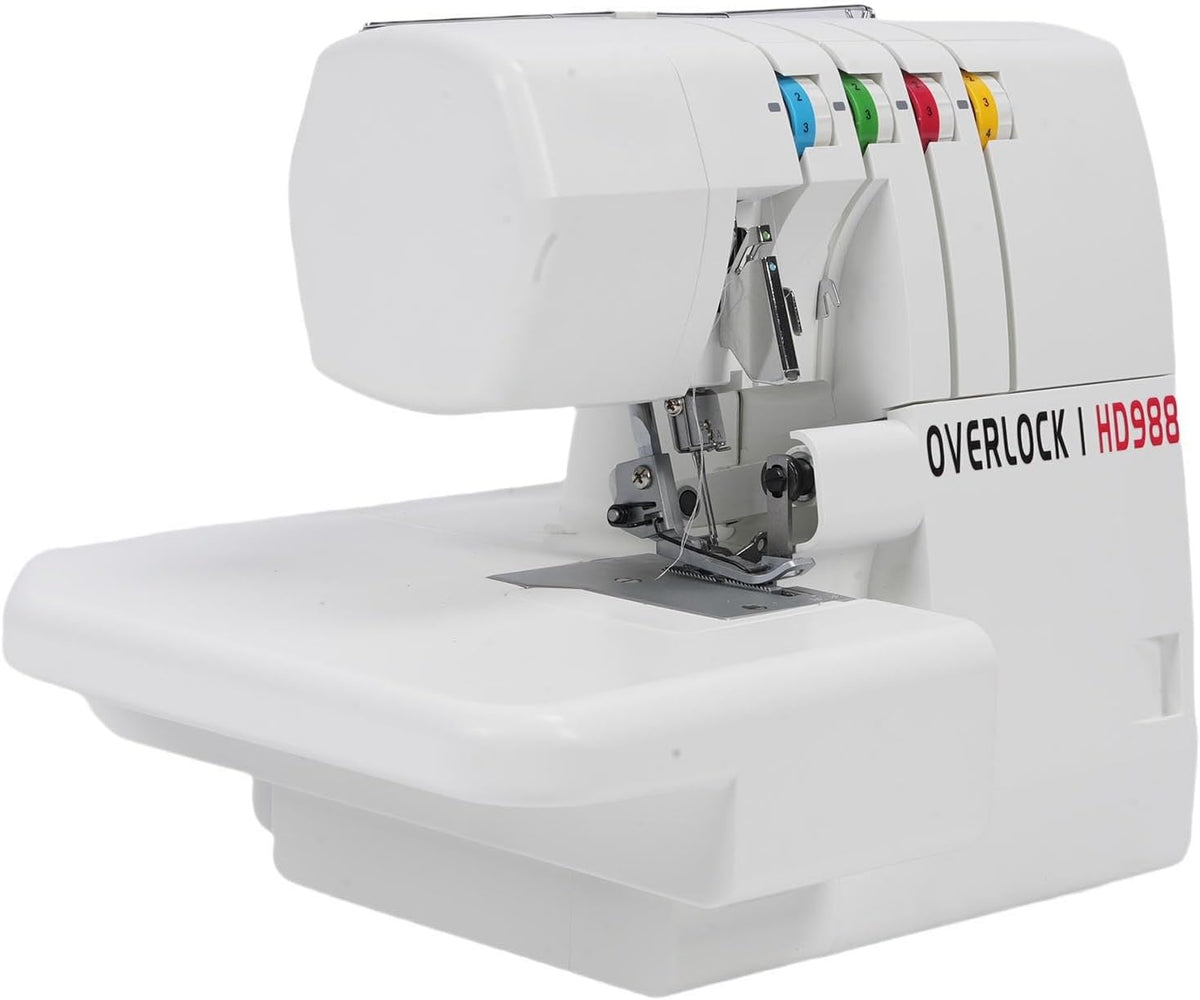 Asixxsix Overlock-Nähmaschinen, 220 V, Schwarz, Metallrahmen-Serger-Overlock-Nähmaschine, Computer Gesteuerte Nähmaschine mit 2 3 4 Stich Fähigkeit
