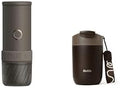 OutIn Kaffeemaschine, Schwarz/Silber, Mino Tragbare Elektrische Espressomaschine Thermobecher