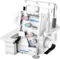 VEVOR Overlock-Nähmaschinen, Weiss, Overlock-Nähmaschine 1250 Stiche pro Minute, 3- und 4-Faden-fähig, mit LED-Licht & starken Saugfüssen