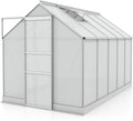Vitavia Gewächshaus, 6,2 m, 4 mm, Silber, Apollo 6200', Aluminium eloxiert, Wetterfestes & stabiles Treibhaus, Robust & langlebig