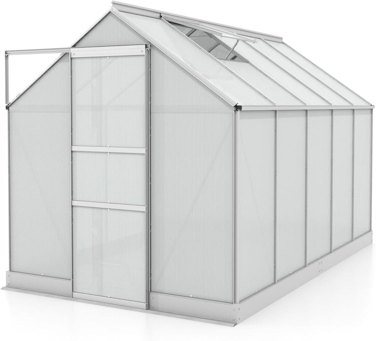 Vitavia Gewächshaus, 6,2 m, 4 mm, Silber, Apollo 6200', Aluminium eloxiert, Wetterfestes & stabiles Treibhaus, Robust & langlebig