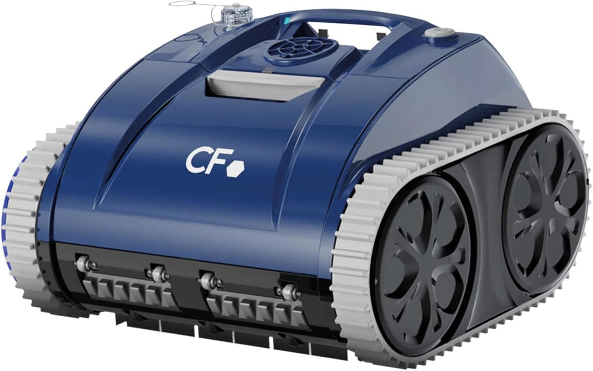POWERHAUS24 Poolroboter, 240 mm, 80m, 8 kg, Schwarz, Kabelloser CF 200 CL, für Boden & Wände, Akkubetrieb für bis zu ²