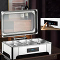 DBMGB Buffetschrank, 400 W / 220 V, 58*44*26 cm, 9 L, Edelstahl, Schwarz, Chafing Dish Elektrisch, Catering Speisewärmer Buffetwärmer (GN1/3)