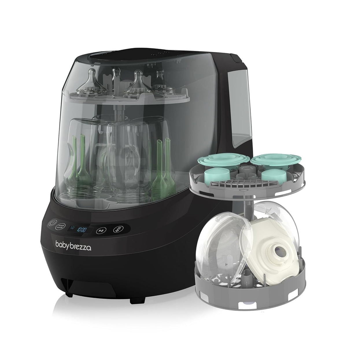 Baby Brezza Flaschenreiniger, Grau, Bottle Washer Pro automatischer Babyflaschenreiniger, Wäscht, mit HEPA-Filter