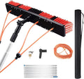 GZHENOZ Teleskopstäbe, 30 cm, 7 m, Schwarz, Wassergespeiste Teleskopbürste 23 Fuss, Fensterreinigungsstange, Solarpanel-Reinigungsgerät