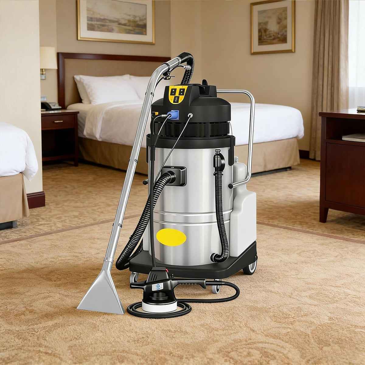 QianCruxtacy Kindersitz, 1034 W, 1034 W, 40 L, Schwarz, Professionelle Gewerbliche Teppichreinigungsmaschine, mit Motor & 230 mbar Saugkraft