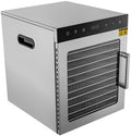 MELAQULY Dörrautomaten, 800w, Rostfreier Stahl, Silber, Dörrautomat Edelstahl, freeze dryer gefriertrockner 30°-90°C Timerfunktion von 0