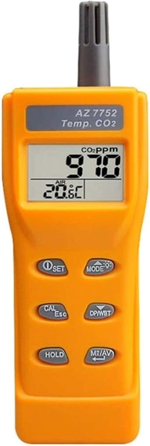 Samnuerly CO-Melder, Schwarz, Tragbarer CO2-Gasdetektor 0~9999 ppm LCD-Display