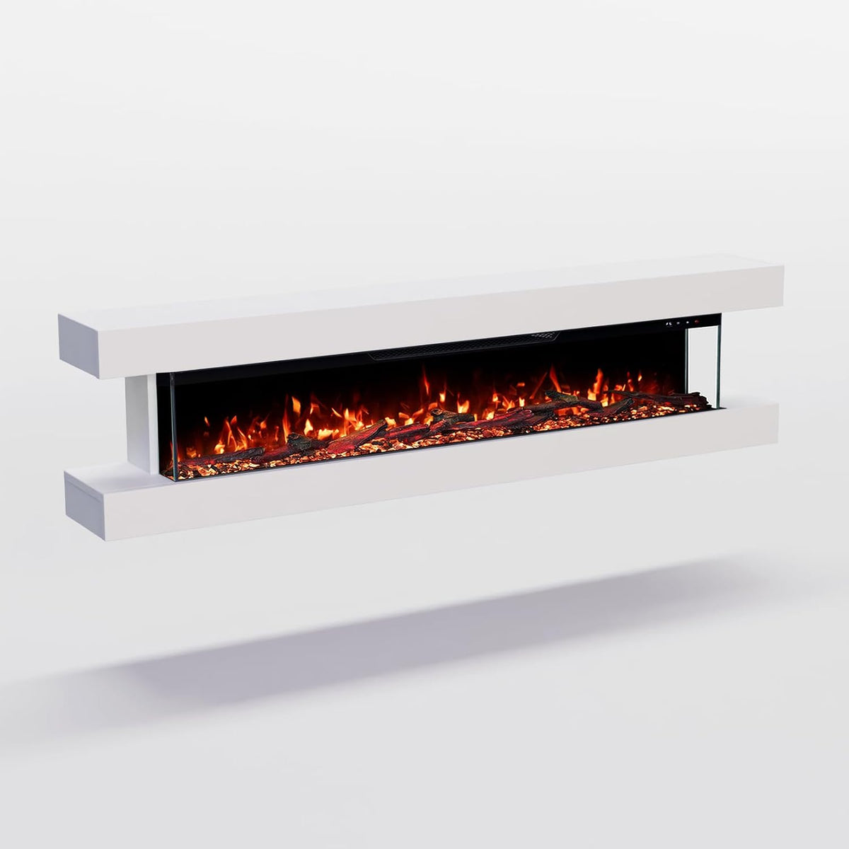 GLOW FIRE Elektrokamin, 149x52x21 cm, 1800 W, Weiss, GF Core Clear 50 mit realistischem 3D LED-Feuer - Wand