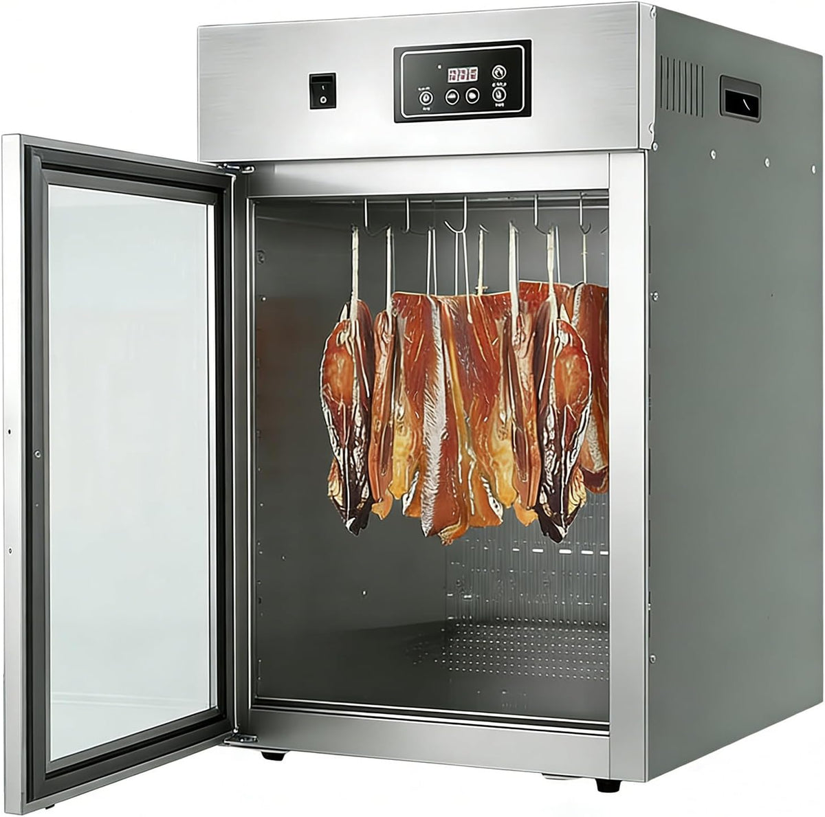 Ostreemaner Reifeschrank, 7,5 Kg, Grau, Fleischreifeschrank, Für Fleisch, 360°-Drehung, Mit LED-Bedienfeld, Temperatureinstellung Von 30