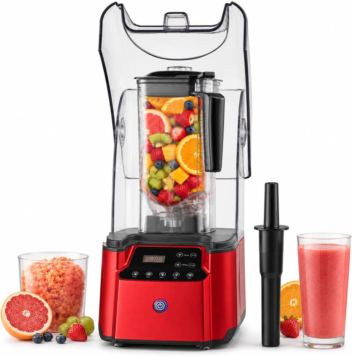 TAPMING Standmixer, 2.2 l/0.58 GAL, 2200 W., 2200 W, 2,2 L, PC, Stahl, Kupfer, Schwarz