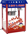 Royal Catering Popcorn-Maschinen, 1500 W, 5 kg, Schwarz, Popcornmaschine Retro-USA-Design /h beleuchteter Innenraum