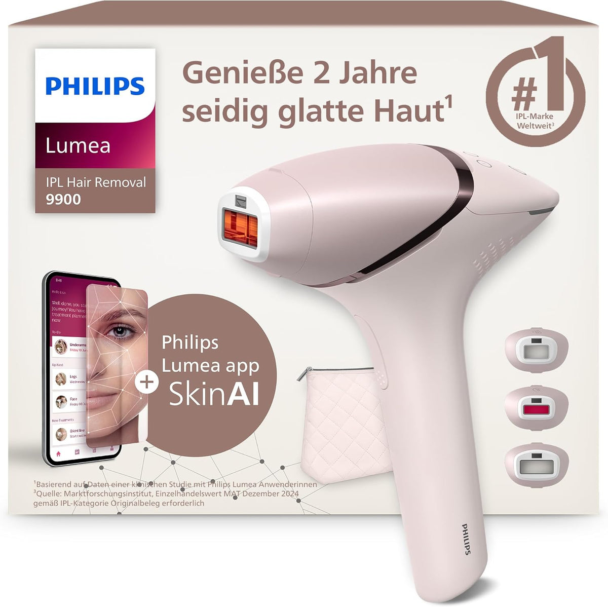 PHILIPS Systeme, Schwarz, Lumea IPL 9900 Series - IPL Geräte Haarentfernung für bis, kabellos, Alternative zur Laser-Haarentfernung (BRI953/02)