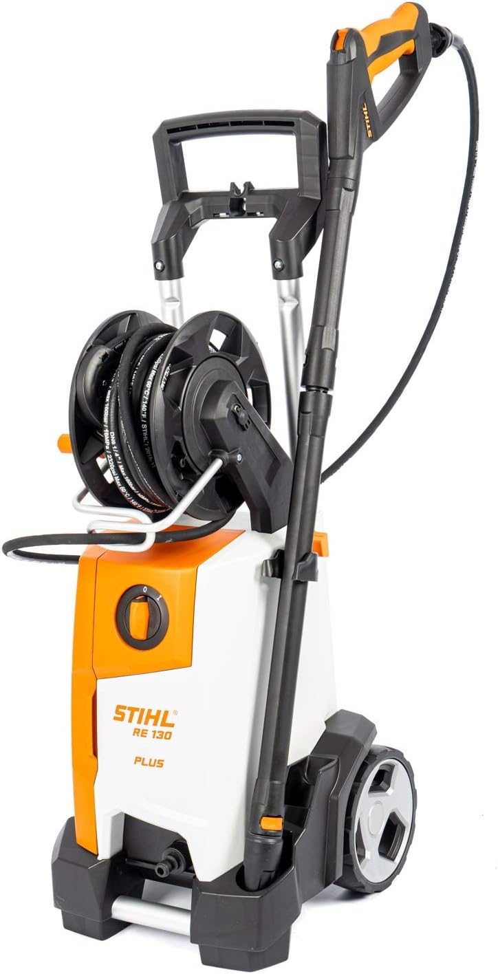 Stihl Hochdruckreiniger, 135 bar, Weiss/Schwarz/Orange, RE 130 PLUS Pressure Washer mit, Aluminium-Pumpenkopf, kabelgebunden