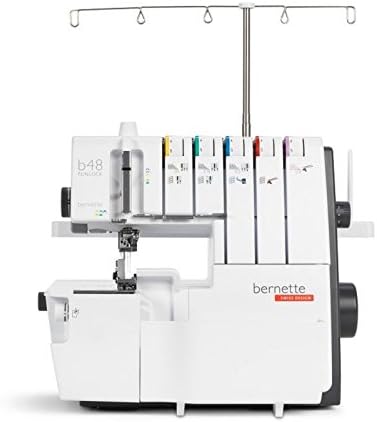 Bernette Overlock-Nähmaschinen, Schwarz, 48 Funlock Kombimaschine, günstige Overlock- / Coverstich Maschine mit grossem