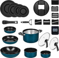 Genius Topf- & Pfannensets, Schwarz, Kochgeschirr Kelton 3 in 1 mit Pfannen, Töpfe, Deckel und Gemüseschneider 27 tlg