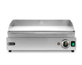 HENDI Elektrogrill, 2400 W, 232 mm, 230 V, Silber, Grillplatte, glatte Ausführung, Entnehmbare Festtschublade, Temperatur bis 300°C regelbar
