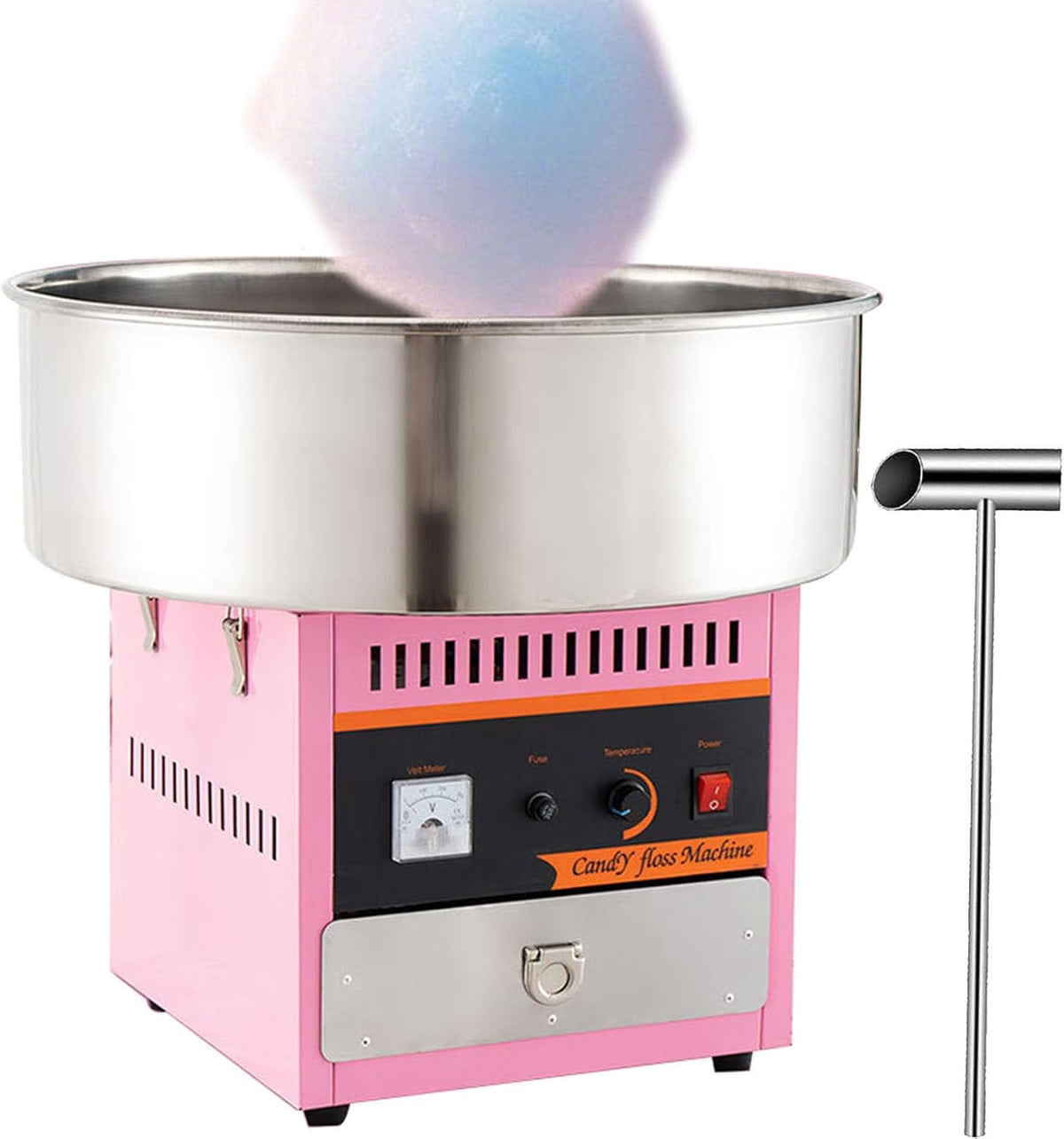 SHENGSHIYU Zuckerwattemaschinen, 1000 W, Silber, Elektrische Zuckerwattemaschine, Zuckerwattegeräte, Kommerzielle Zuckerwattemaschine mit Schublade