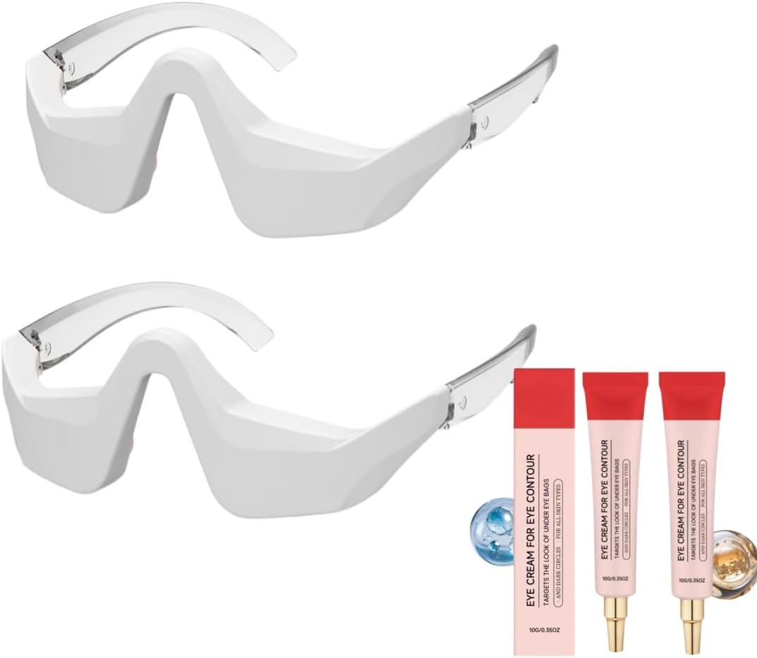 bergxperten Infrarottherapie, Schwarz, invisla LUMIN EYE Rotlicht EMS Augenmassagegerät & 2, Inkl. Augencreme gegen Falten & Tränensäcke.Mikrostrom