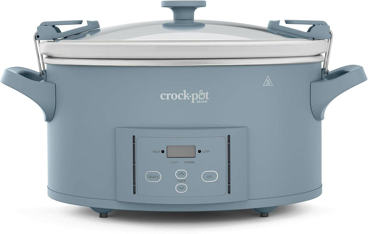 Crock-Pot Backofen, 2,7 l, Blau, Design Series Programmierbarer Schongarer, Morgennebel