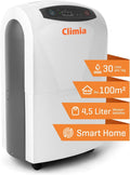 Climia Luftentfeuchter, 30 Liter, 235m, Weiss, CTK 190 - elektrisch bis pro Tag Entfeuchtung im Keller, Wohnung