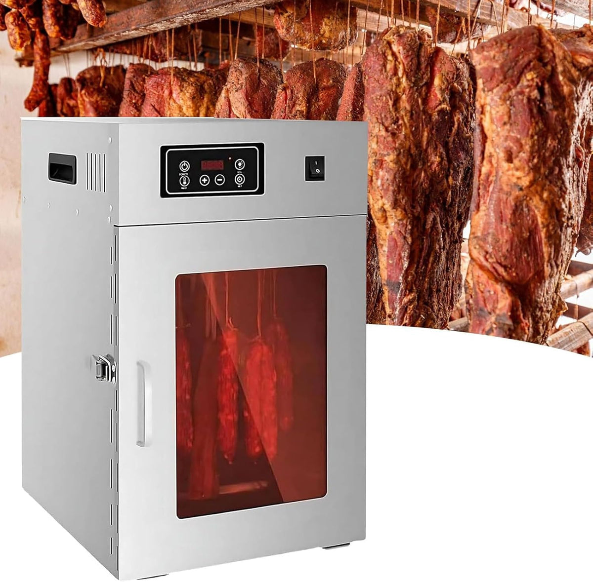 HajMyrdonyx Dörrautomaten, 7.5 kg, 800 W, Grau, Gewerblicher Lebensmitteltrockner, Fleischpökelkammer, Dörrgerät Und Trockenschrank