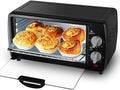 RKYRRKI Mini-Öfen, 9 L, Silber/Schwarz, Mini-Elektroofen, Multifunktions-Konvektions-Arbeitsplatten-Toaster-Ofen