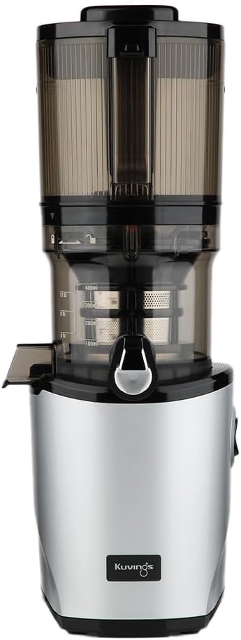 kuvings Mastizier-Entsafter mit einer Schnecke, 200 W, 2 L, Silber, AUTO8 Entsafter, Pflegeleichter Slow Juicer mit Fassungsvermögen und Motor
