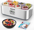 Suteck Joghurtbereiter, Weiss, Joghurtmaschine mit 8 Glasgläsern - Zeit- und, hausgemachter griechischer und probiotischer Joghurt