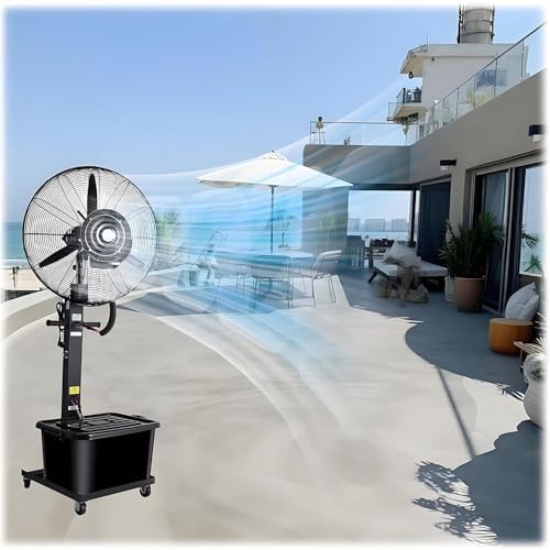 Outdoor Standventilatoren, Weiss, Misting Fan High Velocity Standventilator mit grossem