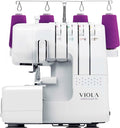 VIOLA Overlock-Nähmaschinen, Violett, Look T12 Overlock Nähmaschine mit 12 Stichen, Overlock mit Differential, Freiarmnähen