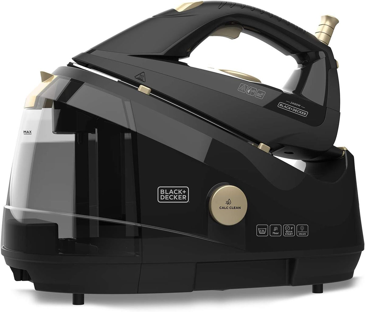 BLACK+DECKER Dampfbügelstationen, 2400 W, Schwarz, BXIR2403E Bügelstation