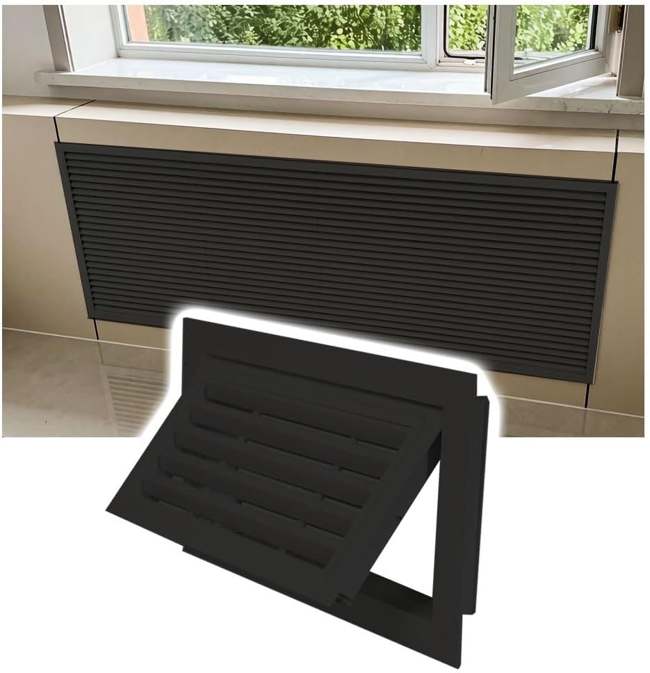 Lüftungsgitter Abzüge, Gitter & Belüftungen, 20 Zoll, Weiss, schwarzes Aluminium-Rückluftfiltergitter, 12 x, Lüftungs- und Klimaanlagen