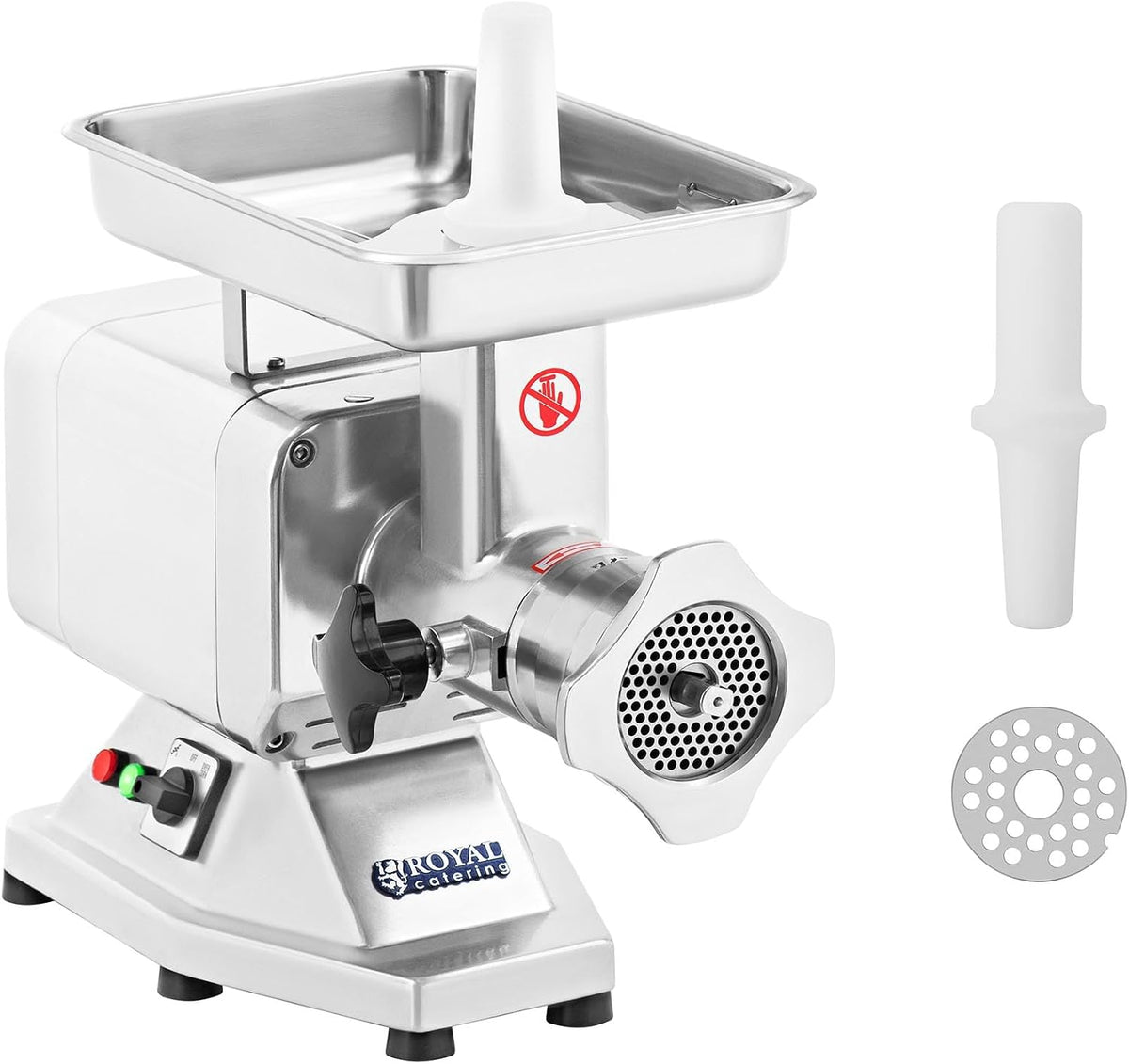 Royal Catering Fleischwölfe, 220 kg, 1100 W, 4,5 mm, Silber, Edelstahl Fleischwolf Wurstmaschine Fleischmaschine