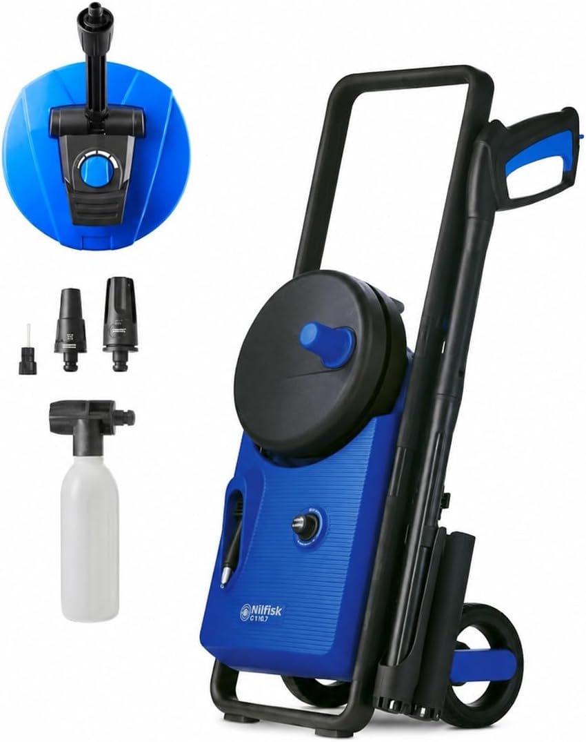 Nilfisk Hochdruckreiniger, 150 bar, 10 m, Schwarz, CORE 150-10 POWERCONTROL PA EU (, Metallpumpe, Schlauchlänge