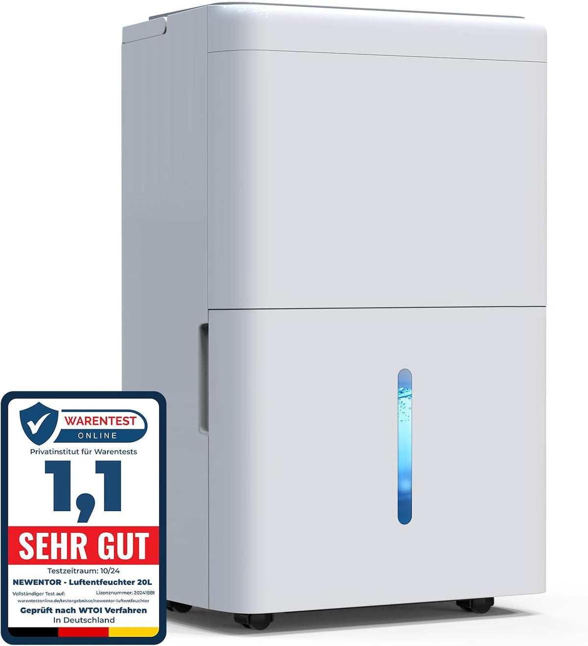 Newentor Luftentfeuchter, 150m, 20 L, Weiss, Entfeuchter elektrisch keller, Raumentfeuchter elektrisch, mit Timer