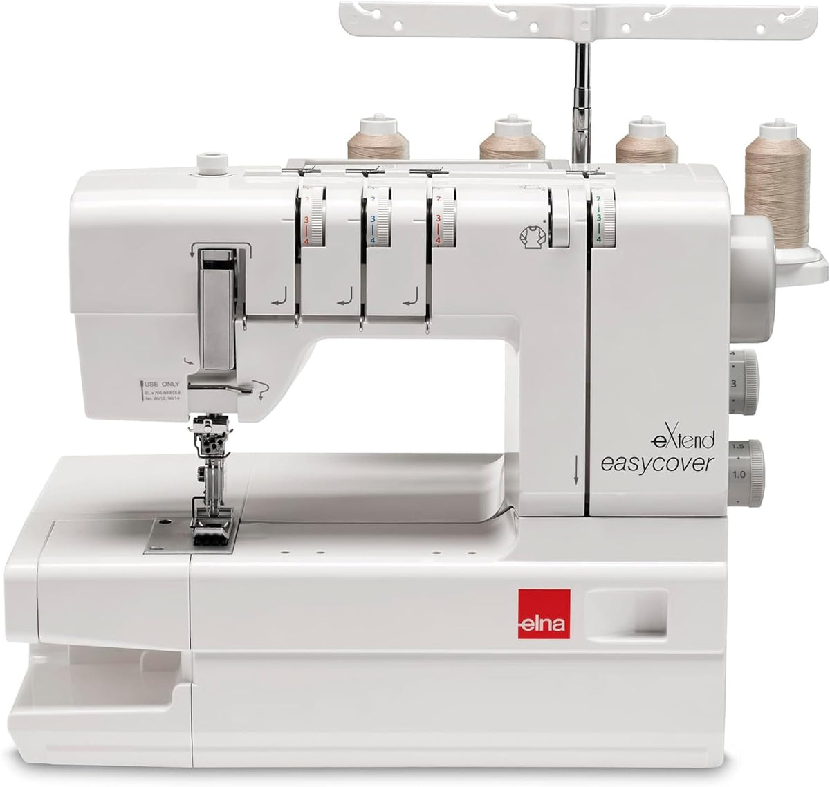 Elna Overlock-Nähmaschinen, Schwarz, eXtend Easycover Coverlock-Nähmaschine Version 2.0