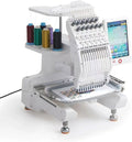 BDJSN Stickmaschinen, Grau, 12-Nadeln-Stickmaschine, Heimcomputer-Nähmaschine mit Farb-Touchscreen, 1000 U/min. Kleine Stickmaschine mit automatischem