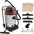 MAXBLAST Staubsauger, 3000 W, 80 l, Silber, Industriestaubsauger, Nass- und Trockensauger, 5 Aufsätze, gewerbliche Reinigung