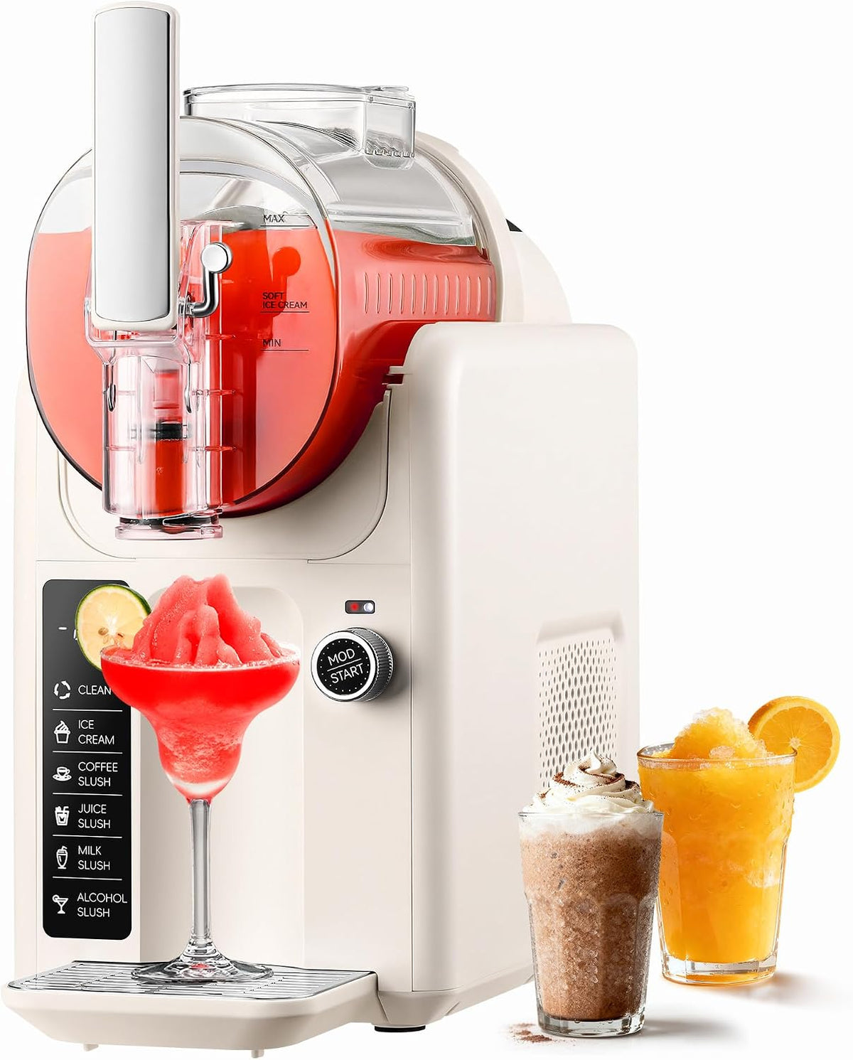 Goldtouch Eismaschine, 2 L, Weiss, Slush Maschine, Slusheis Maschine, für 5, 30 Minuten Schnellfriertechnik, Ohne Eis