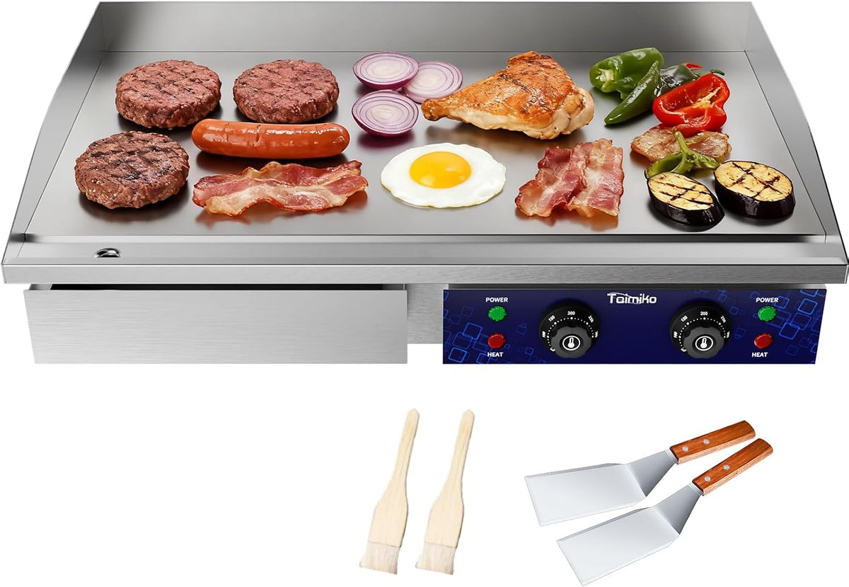 TAIMIKO Elektrische Tischgrills, 4400 W, 73 cm, Silber, Elektrische Grillplatte Outdoor Elektrisch Grill