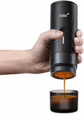CERA+ Kaffeemaschine, Schwarz/Silber, Tragbare Espressomaschine PRO, selbstheizende Pro-Level-Spezial-, kompatibles ultrafeines Mahlen