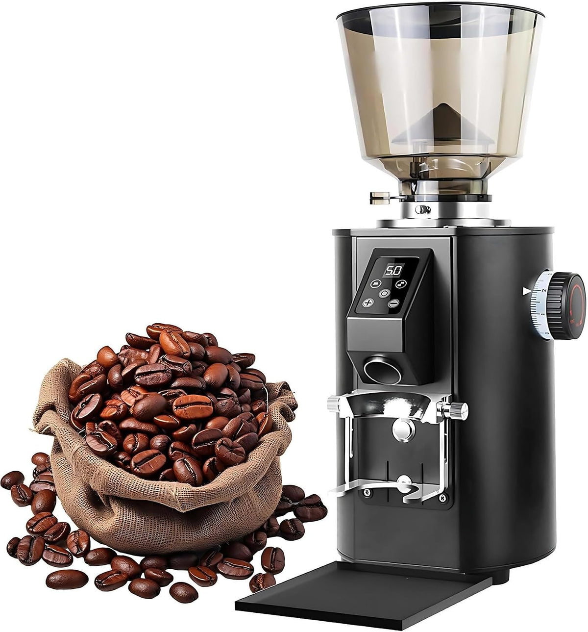 GXGSDM Kaffeemühlen, 350 Watt | Geschwindigkeit: 2800 U/min, 453 g (1 Pfund) | Mahlgrad: 9, 64 mm, Messerkopf aus Edelstahl SUS420 + ABS-Schale