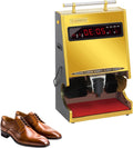 Lissontine Schuhreiniger, 100 W, Edelstahl, Grau, Vollautomatische Elektrische Mit Zeitanzeige, Schuhputzmaschine Mit Doppelbürste