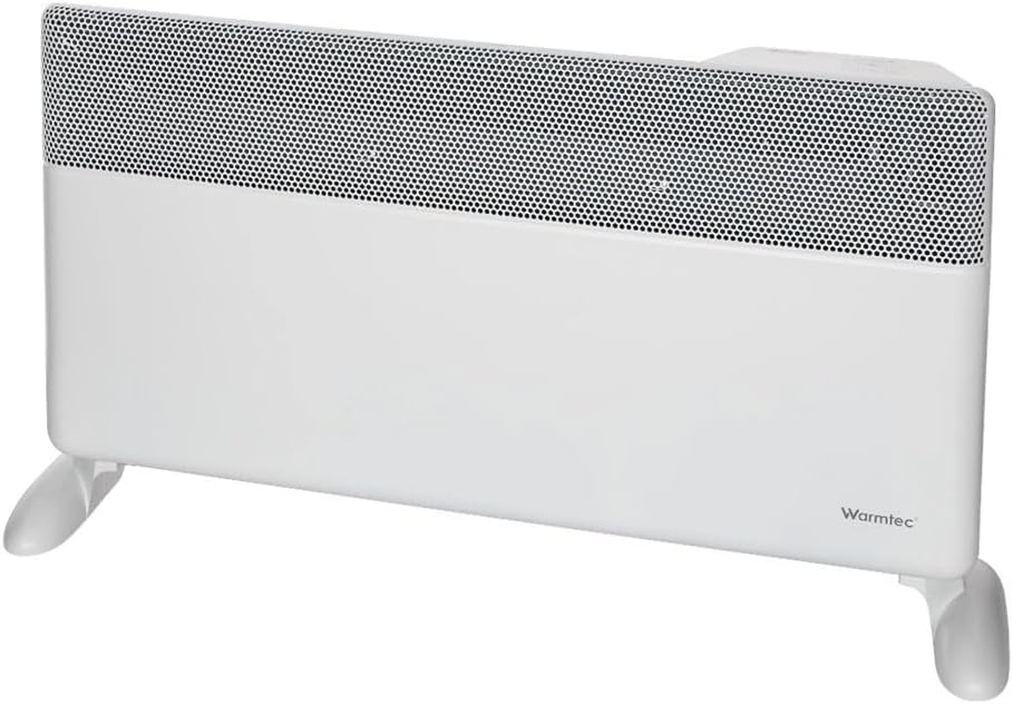 WARMTEC Elektroheizkörper, 2000 W, Weiss, Elektroheizung Konvektor Inverter - Energiesparend, IP24-Schutz